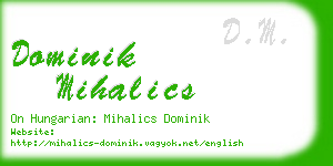 dominik mihalics business card
